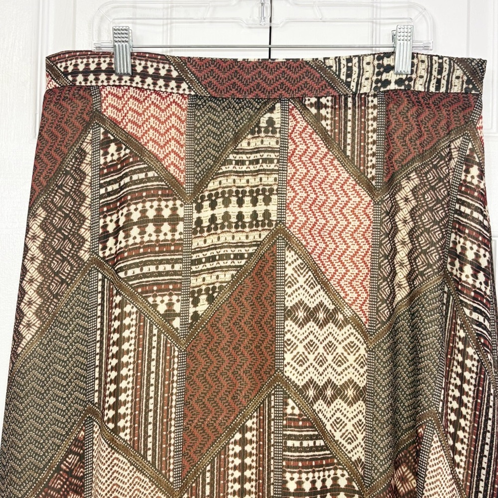 Catherines Brown Multi Patchwork Print Boho Handk… - image 2